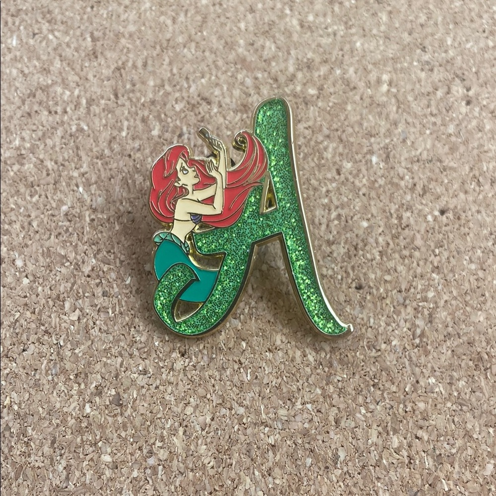 Ariel Glitter Letter Disney Pin